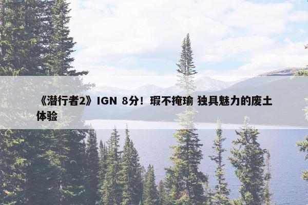 《潜行者2》IGN 8分！瑕不掩瑜 独具魅力的废土体验