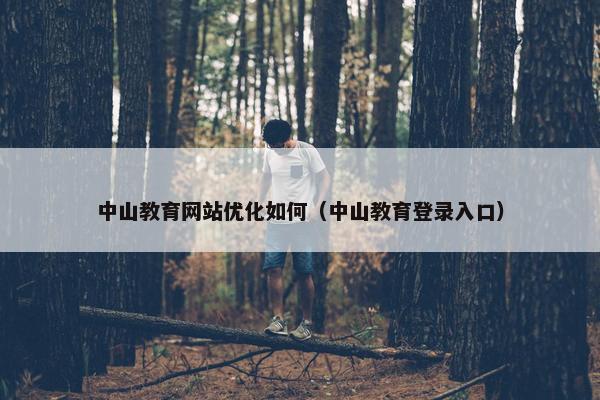 中山教育网站优化如何（中山教育登录入口）