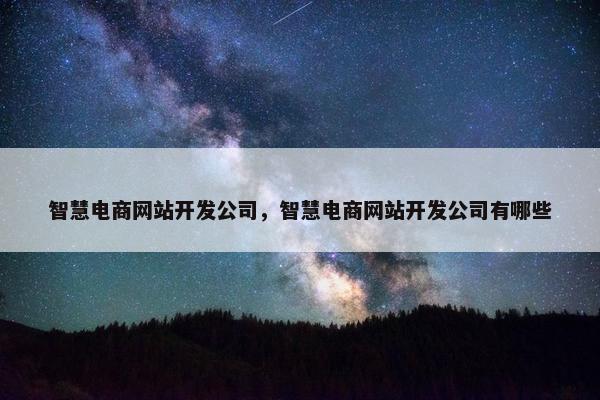 智慧电商网站开发公司，智慧电商网站开发公司有哪些