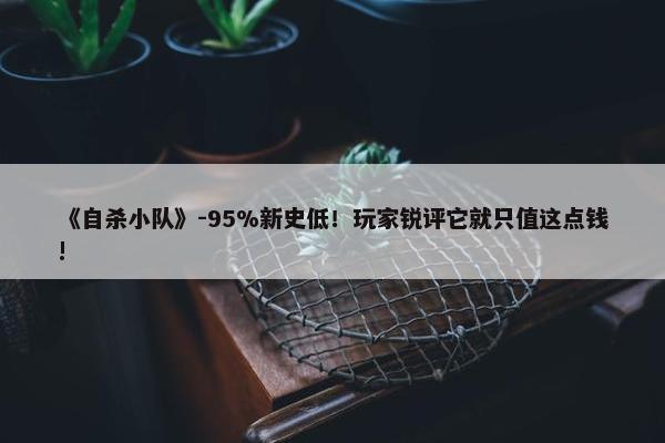 《自杀小队》-95%新史低！玩家锐评它就只值这点钱!