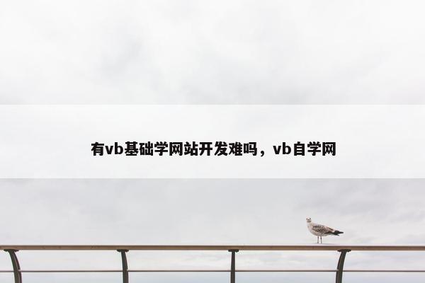 有vb基础学网站开发难吗，vb自学网