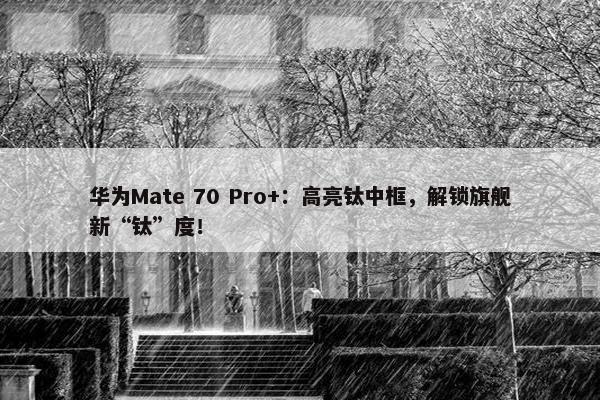 华为Mate 70 Pro+：高亮钛中框，解锁旗舰新“钛”度！