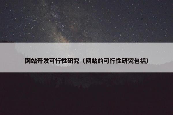 网站开发可行性研究（网站的可行性研究包括）