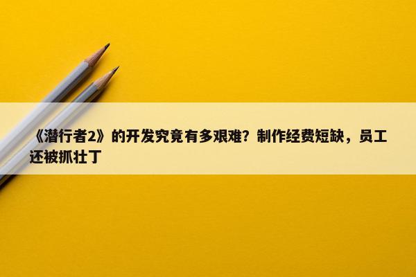 《潜行者2》的开发究竟有多艰难？制作经费短缺，员工还被抓壮丁