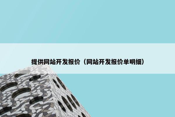 提供网站开发报价（网站开发报价单明细）