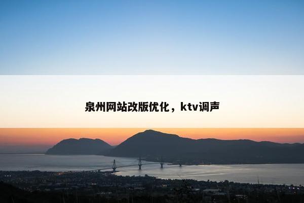 泉州网站改版优化，ktv调声