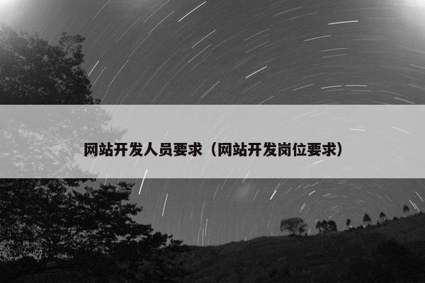 网站开发人员要求（网站开发岗位要求）