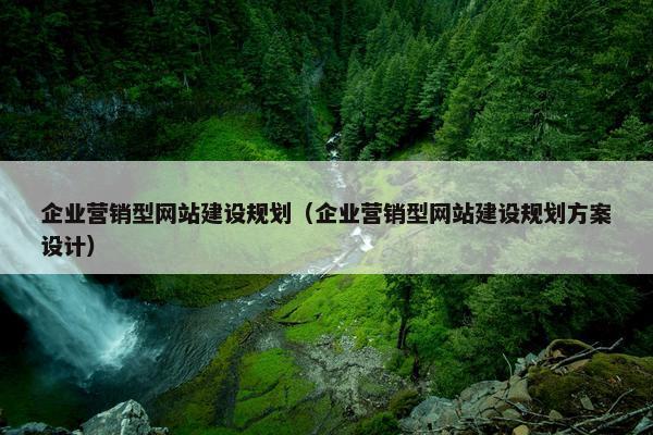 企业营销型网站建设规划（企业营销型网站建设规划方案设计）