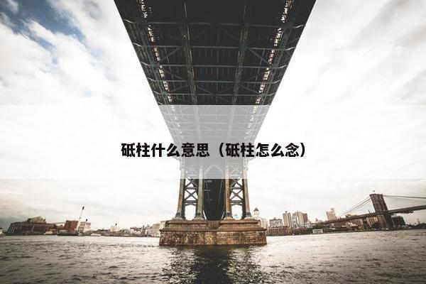 砥柱什么意思（砥柱怎么念）