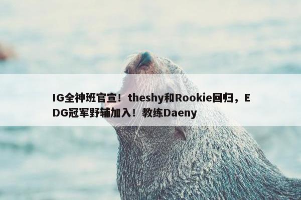 IG全神班官宣！theshy和Rookie回归，EDG冠军野辅加入！教练Daeny