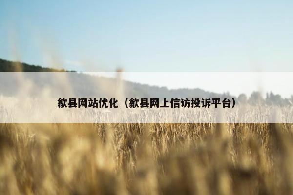 歙县网站优化（歙县网上信访投诉平台）