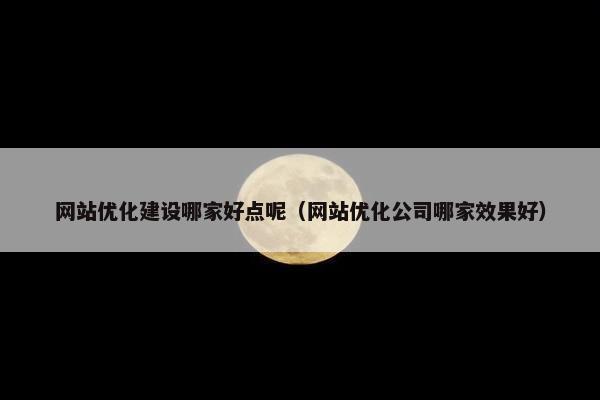 网站优化建设哪家好点呢（网站优化公司哪家效果好）