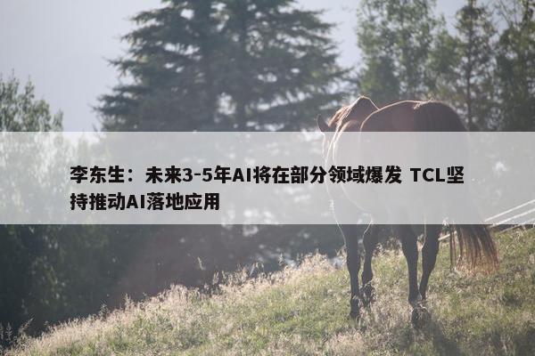 李东生：未来3-5年AI将在部分领域爆发 TCL坚持推动AI落地应用