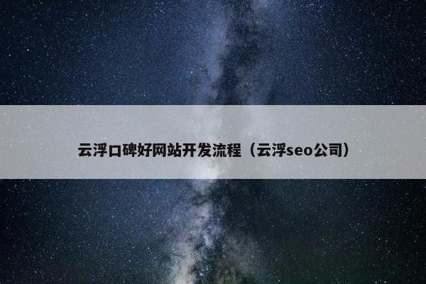 云浮口碑好网站开发流程（云浮seo公司）