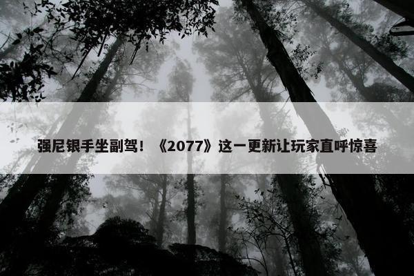 强尼银手坐副驾！《2077》这一更新让玩家直呼惊喜