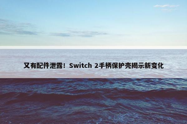 又有配件泄露！Switch 2手柄保护壳揭示新变化