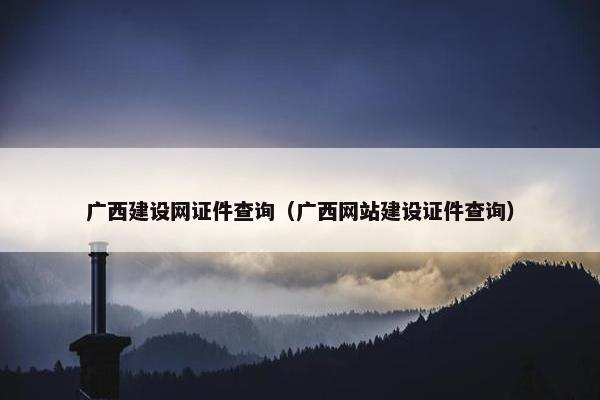 广西建设网证件查询（广西网站建设证件查询）