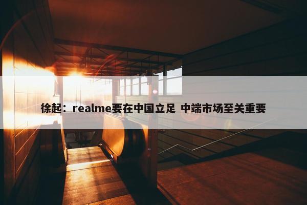 徐起：realme要在中国立足 中端市场至关重要