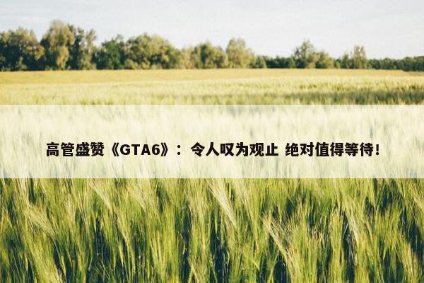 高管盛赞《GTA6》：令人叹为观止 绝对值得等待！