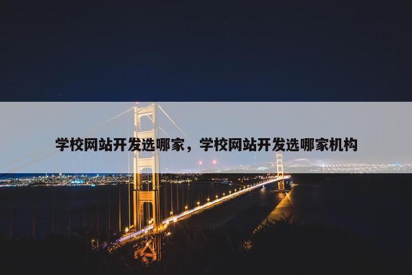 学校网站开发选哪家，学校网站开发选哪家机构