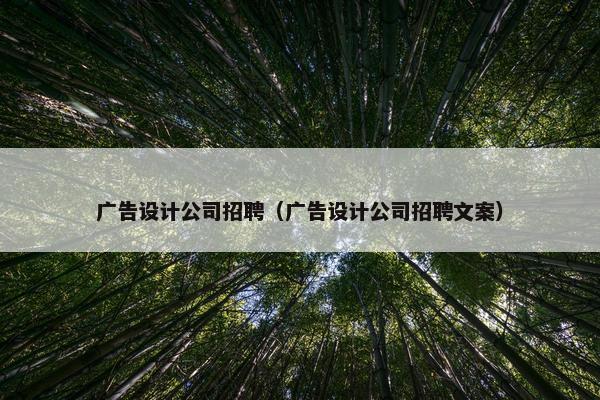 广告设计公司招聘（广告设计公司招聘文案）