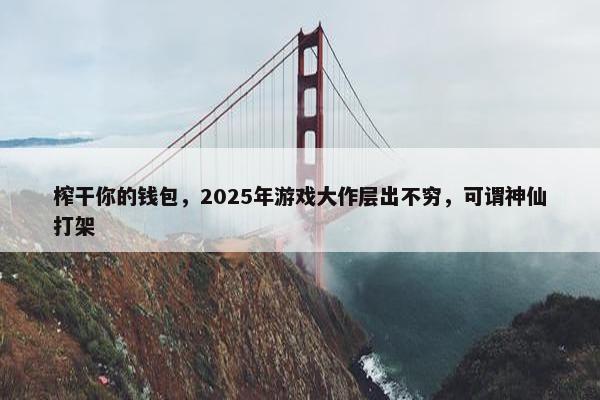 榨干你的钱包，2025年游戏大作层出不穷，可谓神仙打架