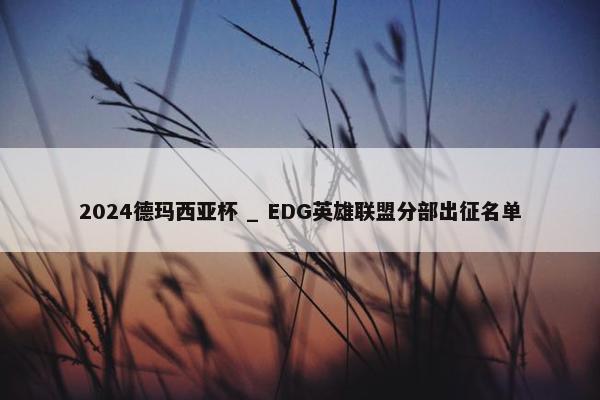 2024德玛西亚杯 _ EDG英雄联盟分部出征名单