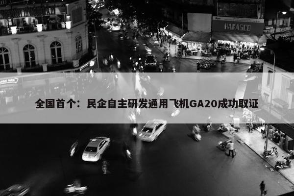 全国首个：民企自主研发通用飞机GA20成功取证