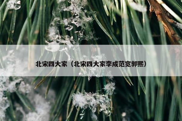 北宋四大家（北宋四大家李成范宽郭熙）