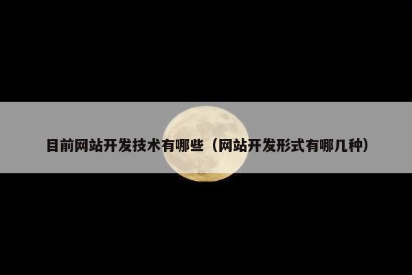 目前网站开发技术有哪些（网站开发形式有哪几种）