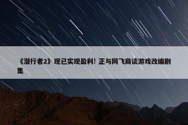 《潜行者2》现已实现盈利! 正与网飞商谈游戏改编剧集