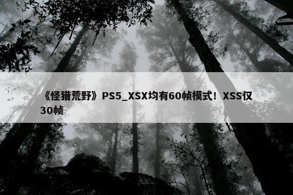 《怪猎荒野》PS5_XSX均有60帧模式！XSS仅30帧