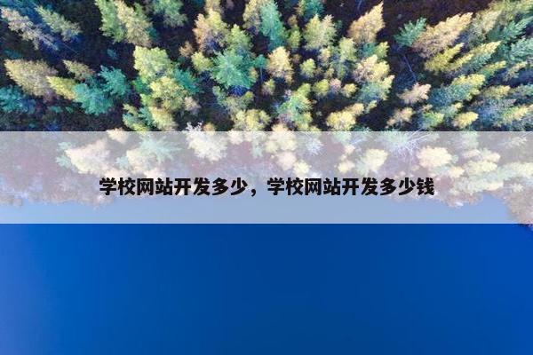 学校网站开发多少，学校网站开发多少钱