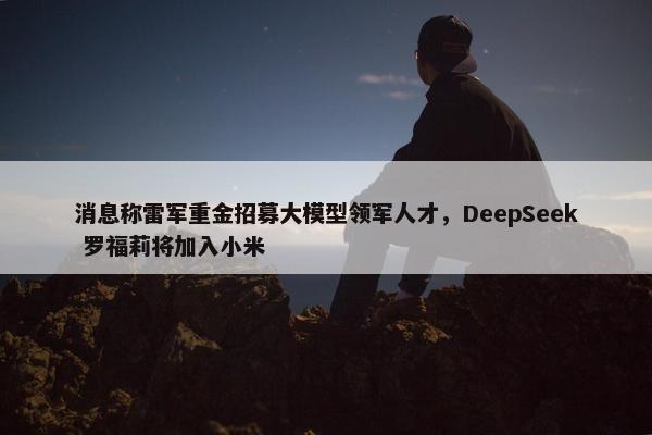 消息称雷军重金招募大模型领军人才，DeepSeek 罗福莉将加入小米