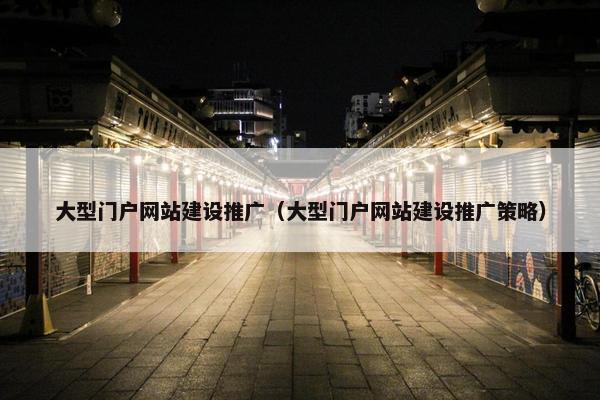 大型门户网站建设推广（大型门户网站建设推广策略）