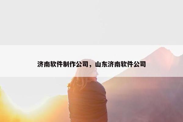 济南软件制作公司，山东济南软件公司