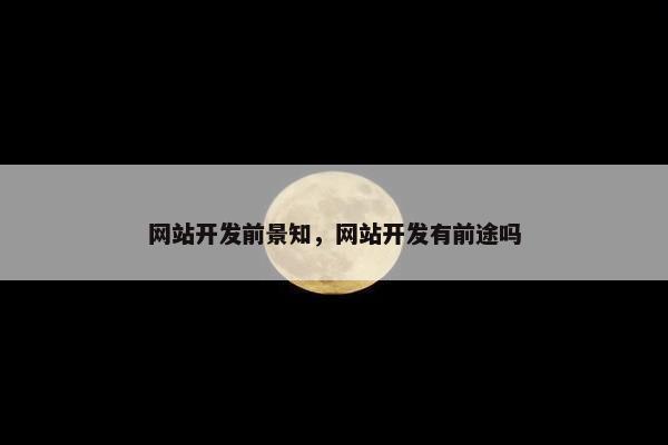 网站开发前景知，网站开发有前途吗