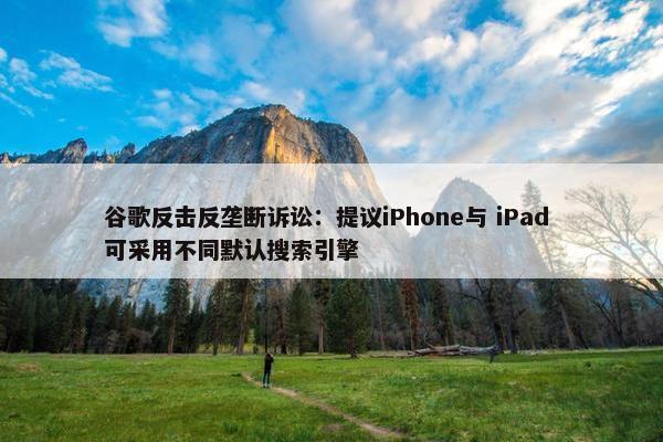 谷歌反击反垄断诉讼：提议iPhone与 iPad 可采用不同默认搜索引擎