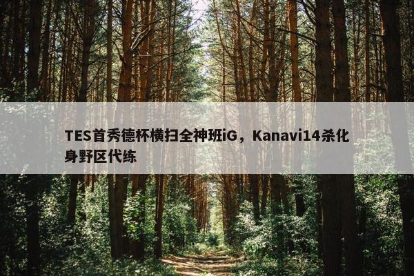 TES首秀德杯横扫全神班iG，Kanavi14杀化身野区代练