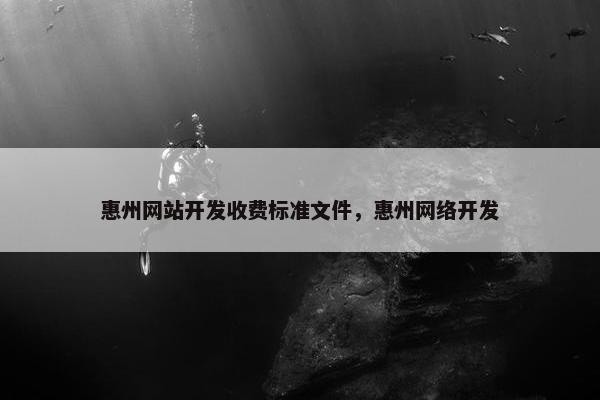 惠州网站开发收费标准文件，惠州网络开发