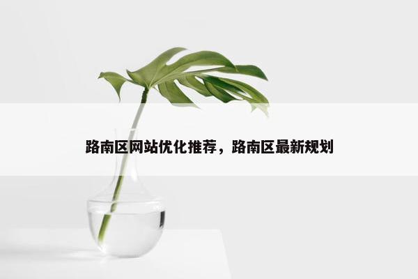 路南区网站优化推荐，路南区最新规划