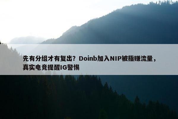 先有分组才有复出？Doinb加入NIP被指赚流量，真实电竞提醒IG警惕