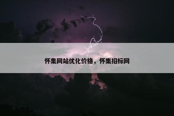 怀集网站优化价格，怀集招标网