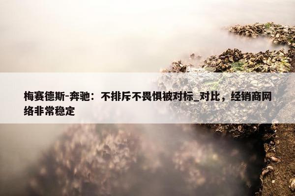 梅赛德斯-奔驰：不排斥不畏惧被对标_对比，经销商网络非常稳定