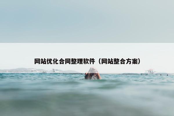 网站优化合同整理软件（网站整合方案）