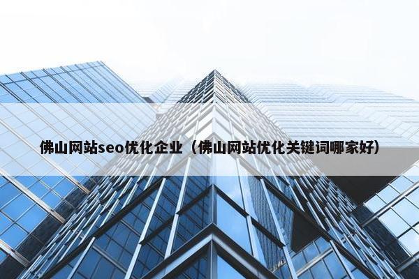 佛山网站seo优化企业（佛山网站优化关键词哪家好）