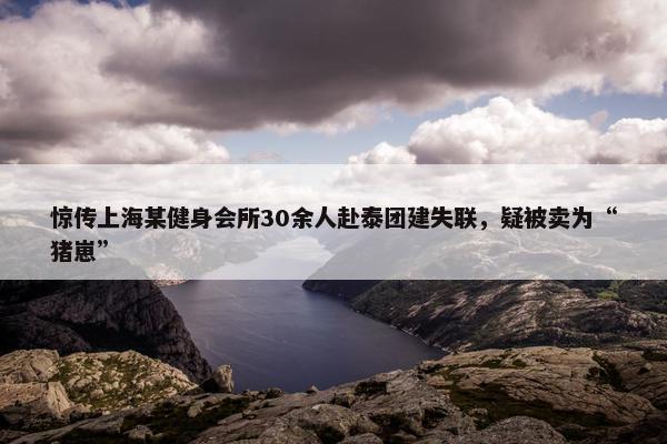 惊传上海某健身会所30余人赴泰团建失联，疑被卖为“猪崽”