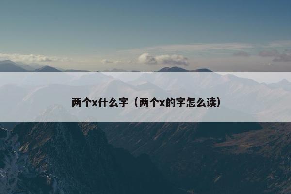 两个x什么字（两个x的字怎么读）