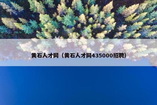 黄石人才网（黄石人才网435000招聘）