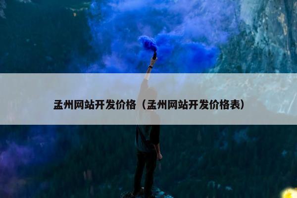 孟州网站开发价格（孟州网站开发价格表）